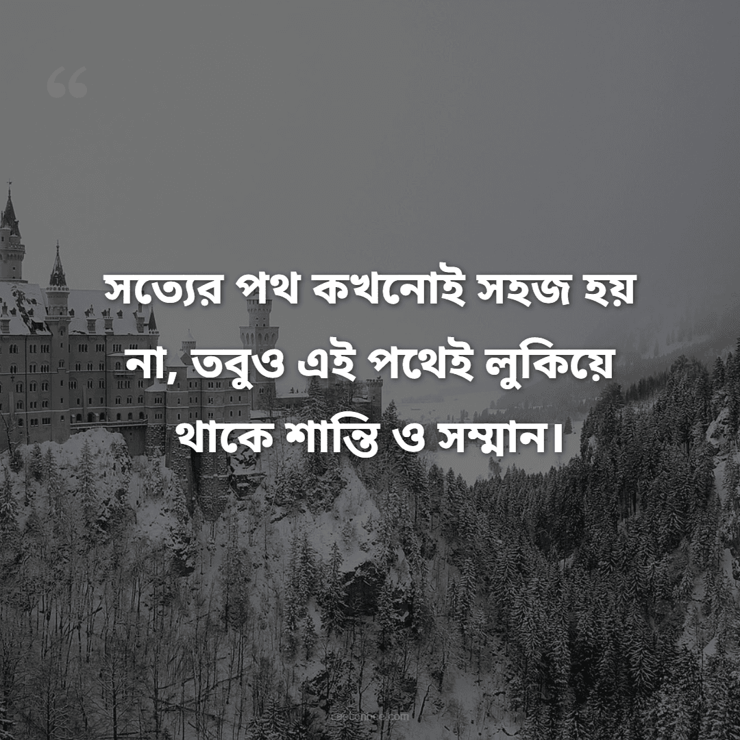 সত্যের পথ কখনোই সহজ হয় না, তবুও এই পথেই লুকিয়ে থাকে শান্তি ও সম্মান।