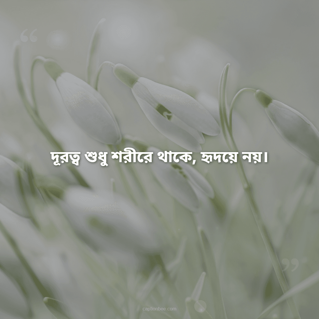 দূরত্ব শুধু শরীরে থাকে, হৃদয়ে নয়।