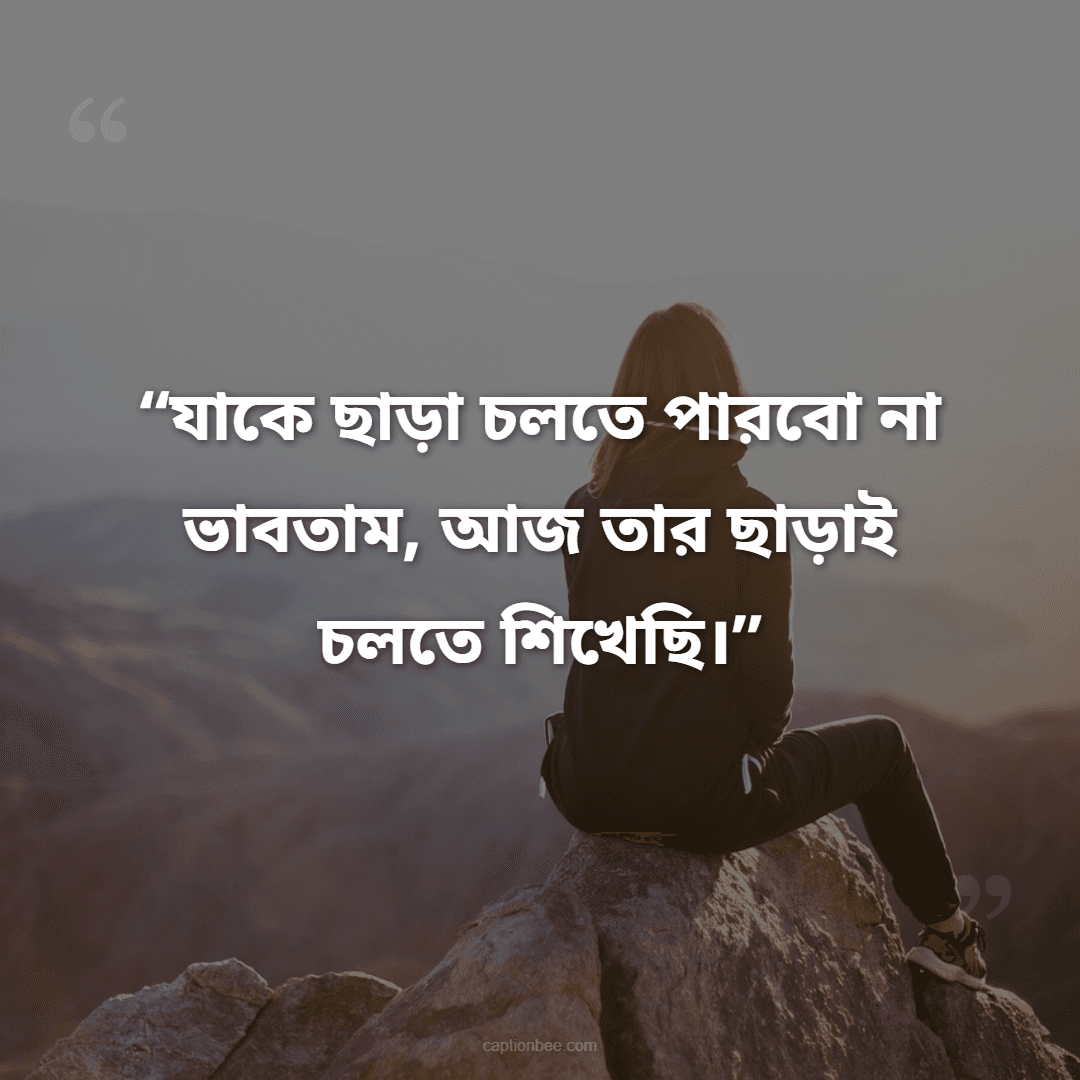 যাকে ছাড়া চলতে পারবো না ভাবতাম, আজ তার ছাড়াই চলতে শিখেছি।
