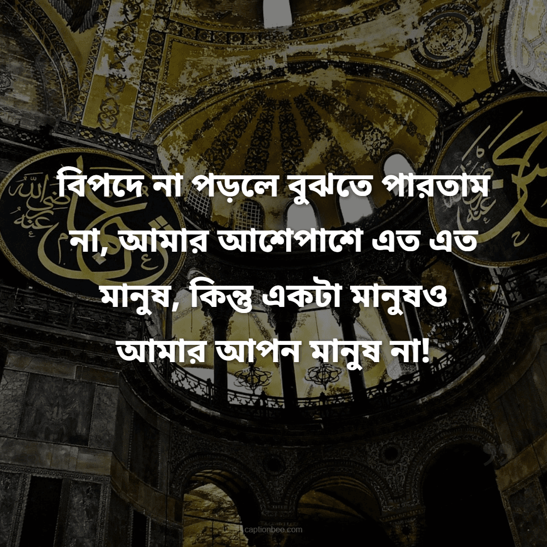 বিপদে না পড়লে বুঝতে পারতাম না, আমার আশেপাশে এত এত মানুষ, কিন্তু একটা মানুষও আমার আপন মানুষ না!