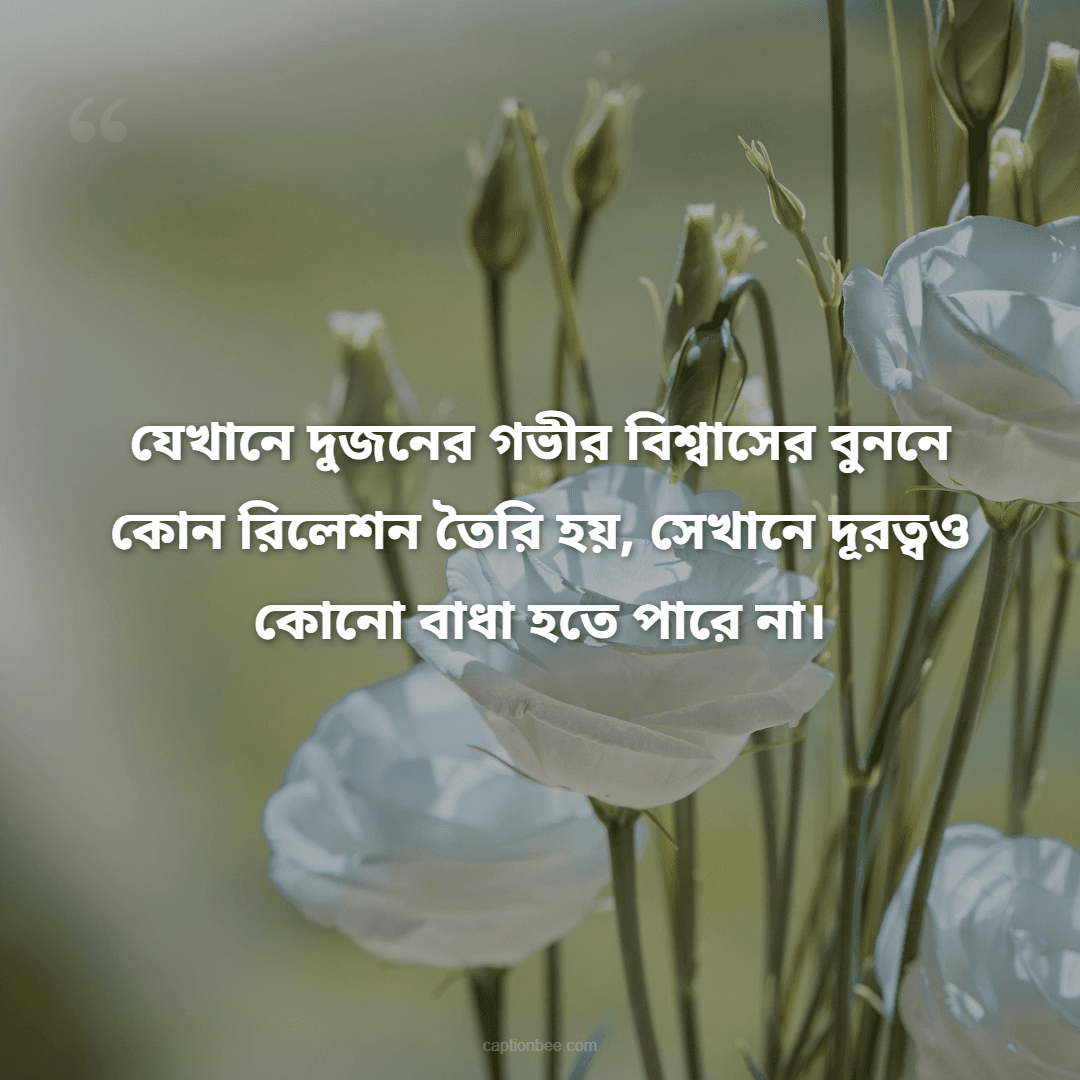 যেখানে দুজনের গভীর বিশ্বাসের বুননে কোন রিলেশন তৈরি হয়, সেখানে দূরত্বও কোনো বাধা হতে পারে না।