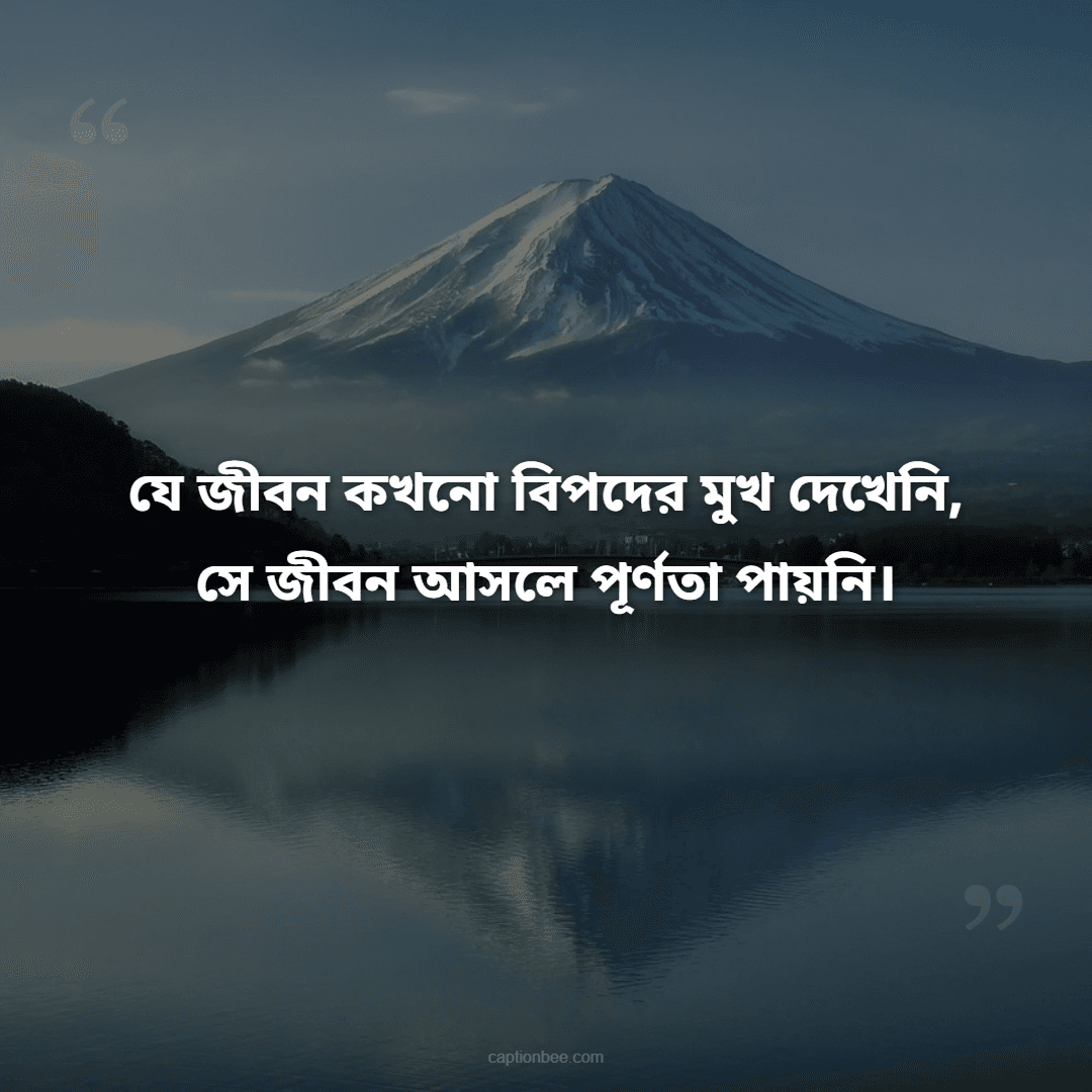 বিপদ মানুষকে ভাঙে না, বরং বিপদ মানুষকে নতুন করে গড়ে তোলে।
