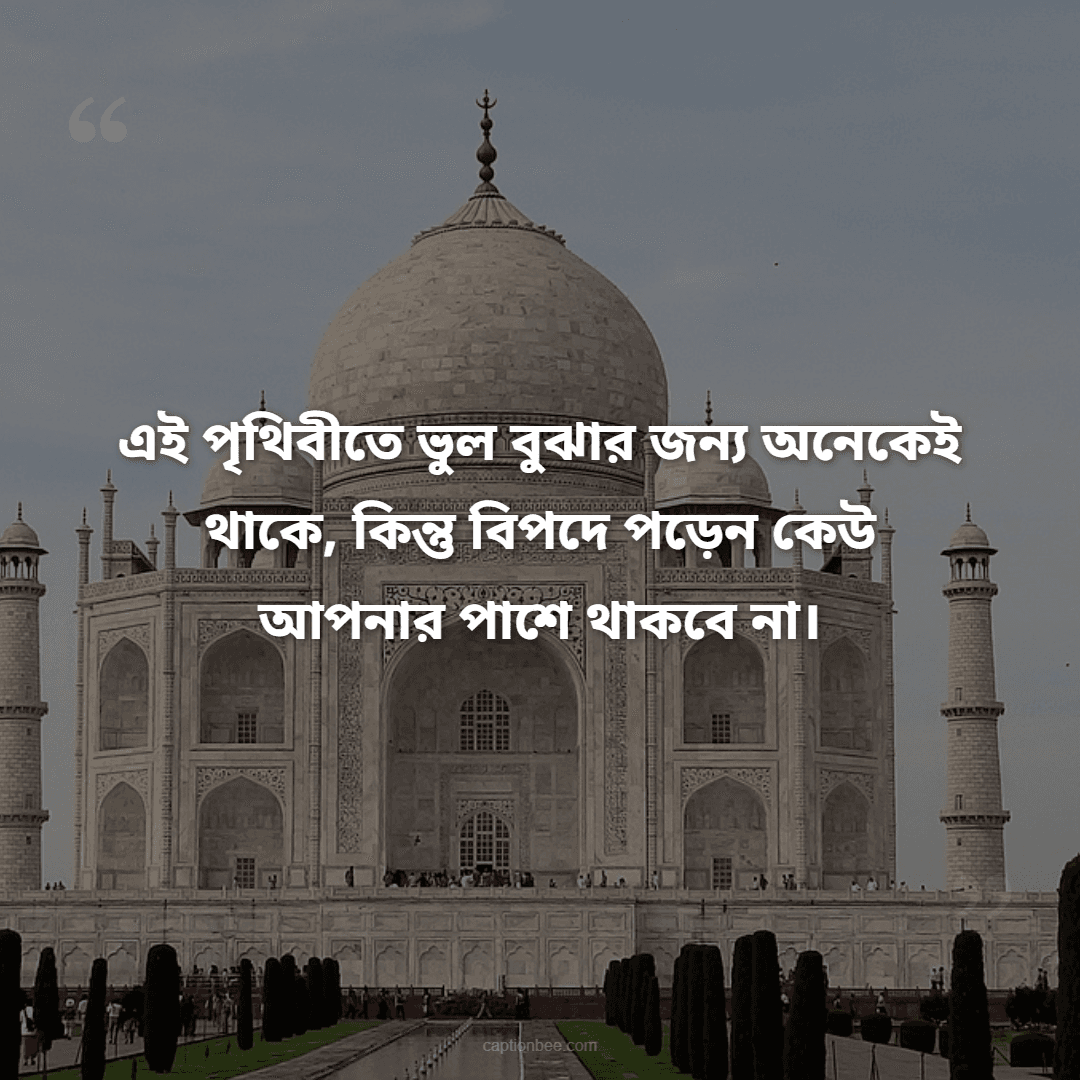 এই পৃথিবীতে ভুল বুঝার জন্য অনেকেই থাকে, কিন্তু বিপদে পড়েন কেউ আপনার পাশে থাকবে না।