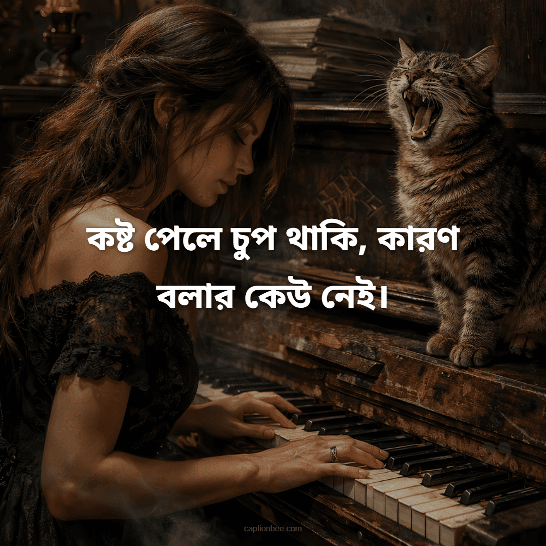 কষ্ট পেলে চুপ থাকি, কারণ বলার কেউ নেই।