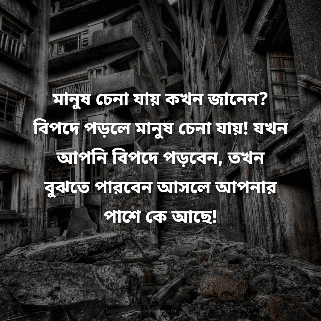 মানুষ চেনা যায় কখন জানেন বিপদে পড়লে মানুষ চেনা যায়! যখন আপনি বিপদে পড়বেন, তখন বুঝতে পারবেন আসলে আপনার পাশে কে আছে!