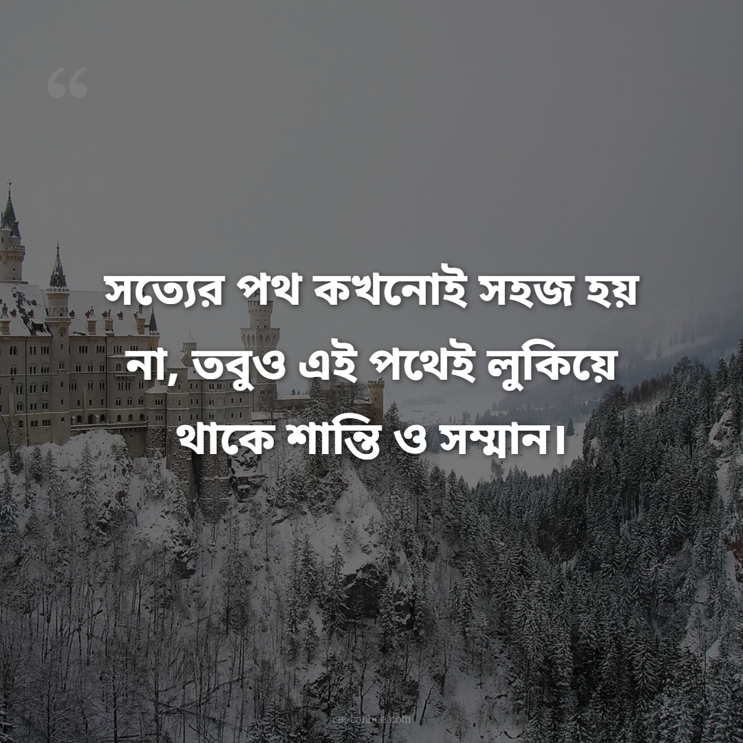 সত্যের পথ কখনোই সহজ হয় না, তবুও এই পথেই লুকিয়ে থাকে শান্তি ও সম্মান।