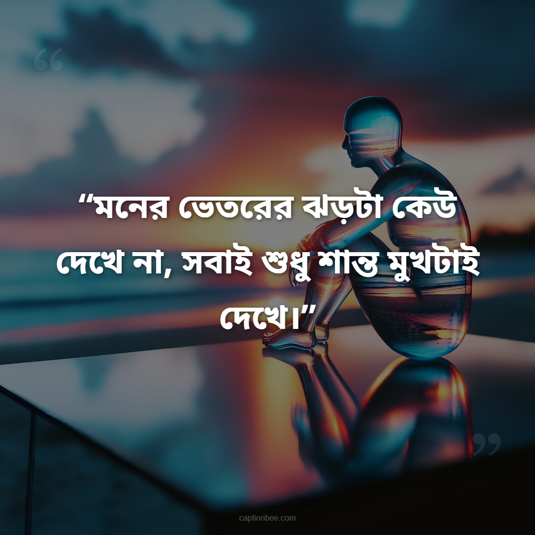 মনের ভেতরের ঝড়টা কেউ দেখে না, সবাই শুধু শান্ত মুখটাই দেখে।