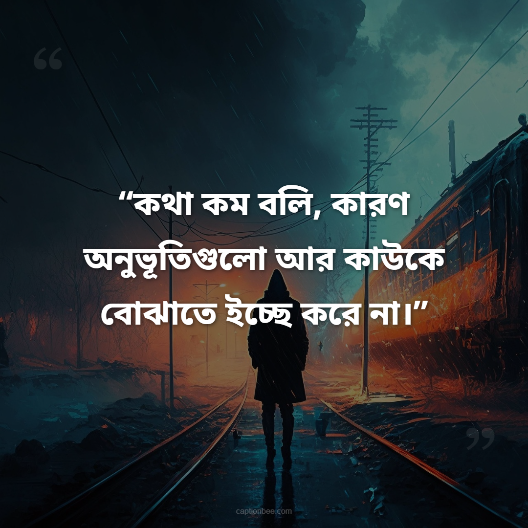 কথা কম বলি, কারণ অনুভূতিগুলো আর কাউকে বোঝাতে ইচ্ছে করে না।
