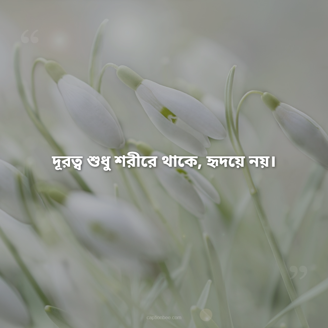 দূরত্ব শুধু শরীরে থাকে, হৃদয়ে নয়।