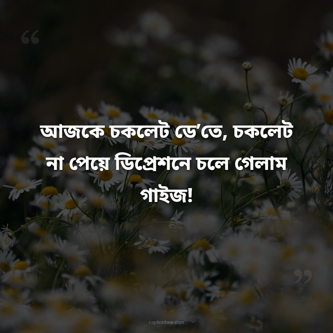 আজকে চকলেট ডে’তে, চকলেট না পেয়ে ডিপ্রেশনে চলে গেলাম গাইজ!