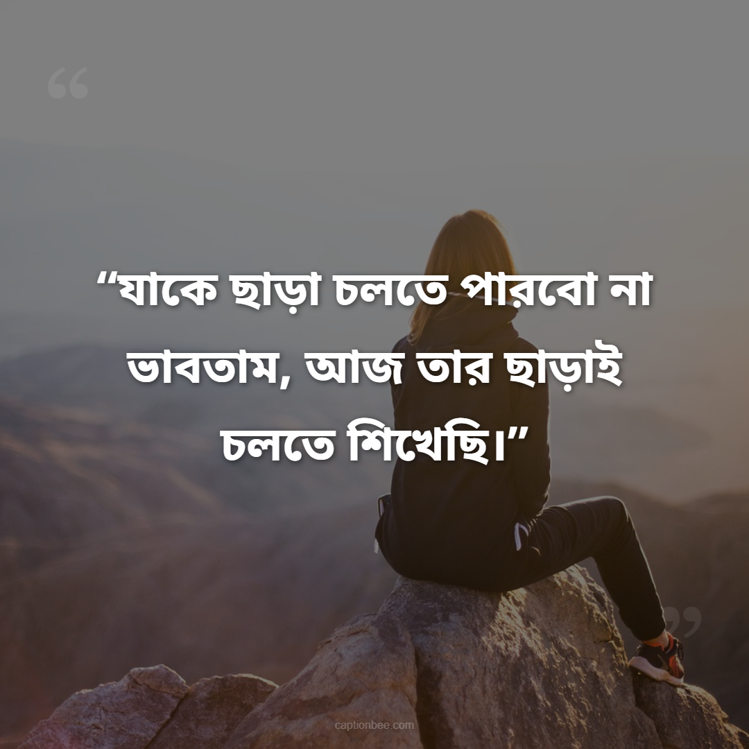 যাকে ছাড়া চলতে পারবো না ভাবতাম, আজ তার ছাড়াই চলতে শিখেছি।