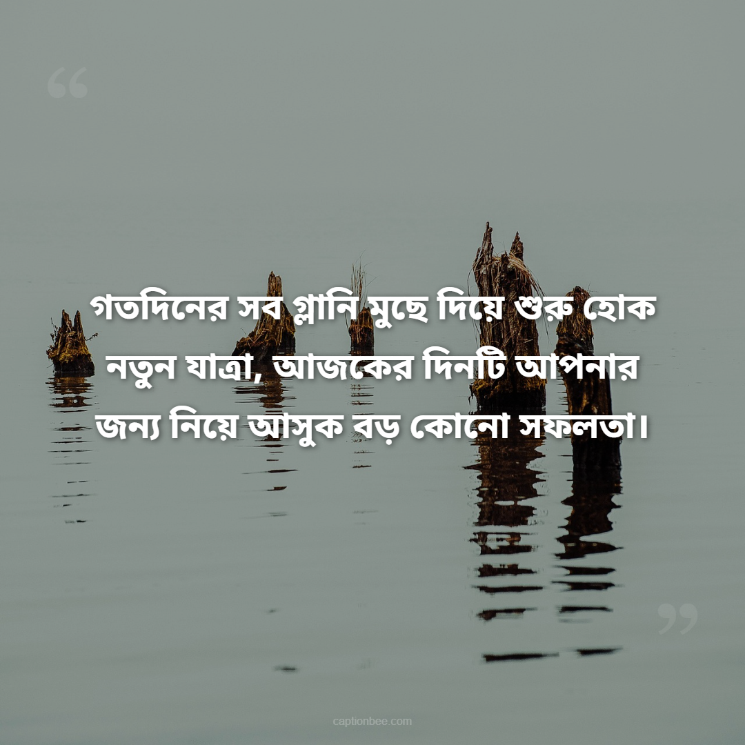 গতদিনের সব গ্লানি মুছে দিয়ে শুরু হোক নতুন যাত্রা, আজকের দিনটি আপনার জন্য নিয়ে আসুক বড় কোনো সফলতা।