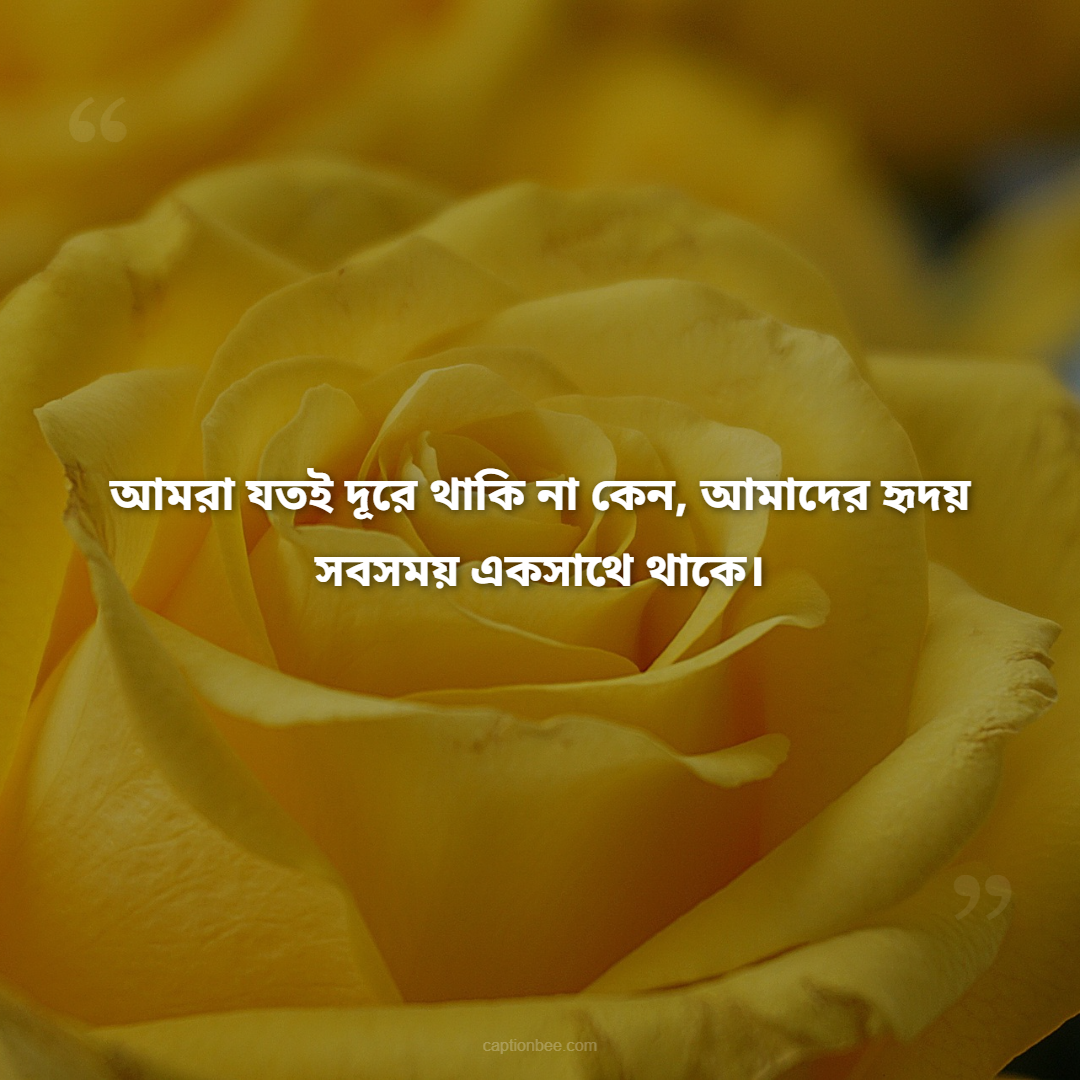 আমরা যতই দূরে থাকি না কেন, আমাদের হৃদয় সবসময় একসাথে থাকে।