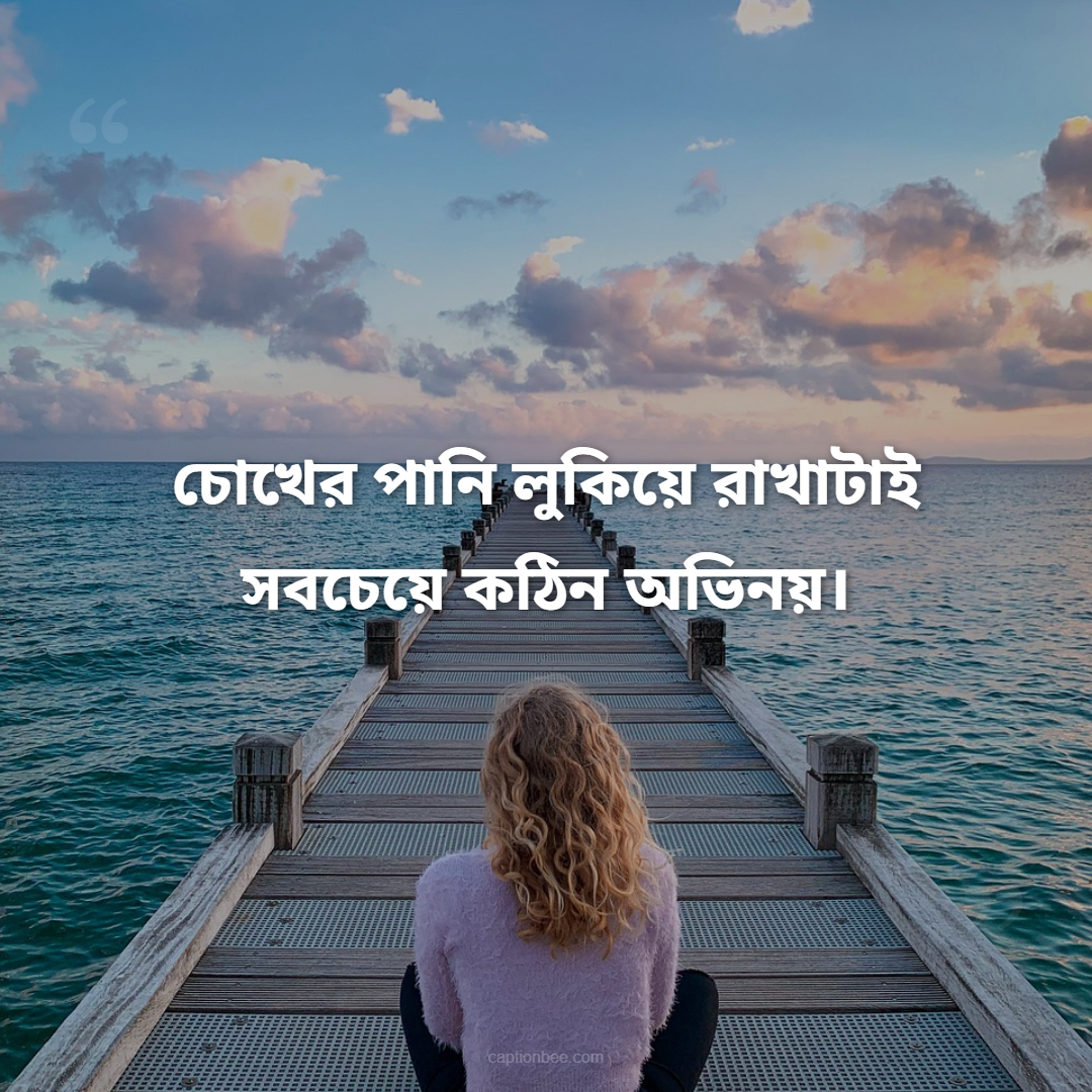 চোখের পানি লুকিয়ে রাখাটাই সবচেয়ে কঠিন অভিনয়।