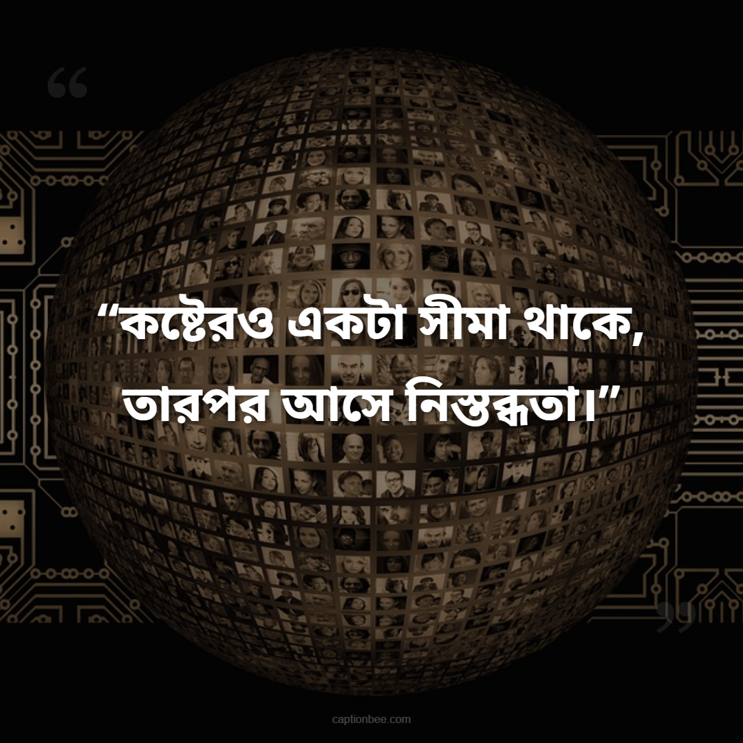 কষ্টেরও একটা সীমা থাকে, তারপর আসে নিস্তব্ধতা।