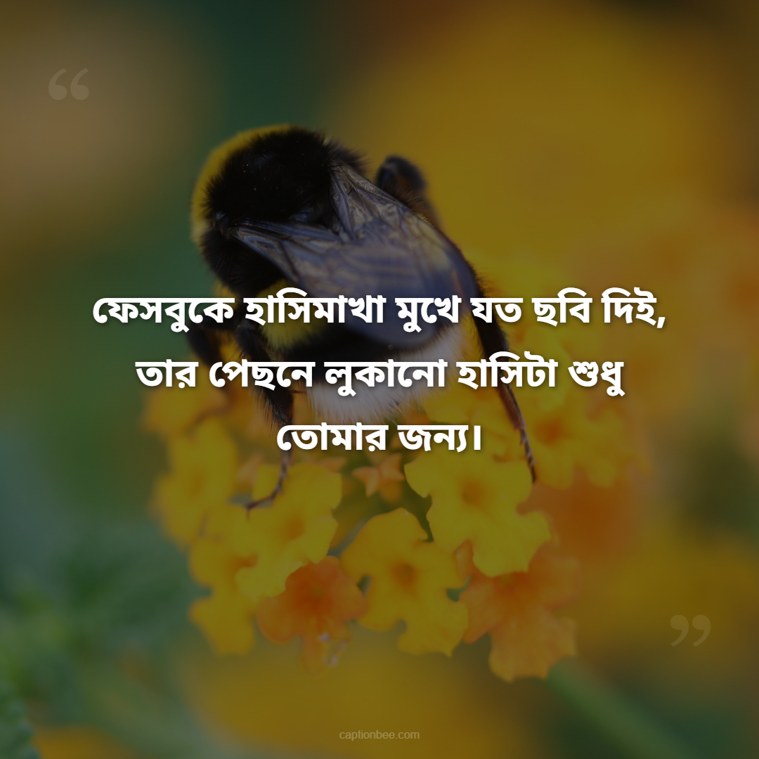 ফেসবুকে হাসিমাখা মুখে যত ছবি দিই, তার পেছনে লুকানো হাসিটা শুধু তোমার জন্য।