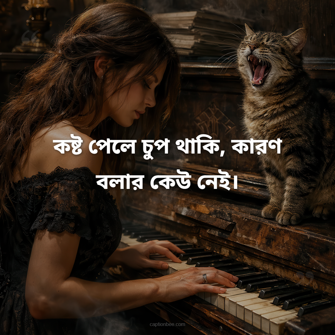 কষ্ট পেলে চুপ থাকি, কারণ বলার কেউ নেই।